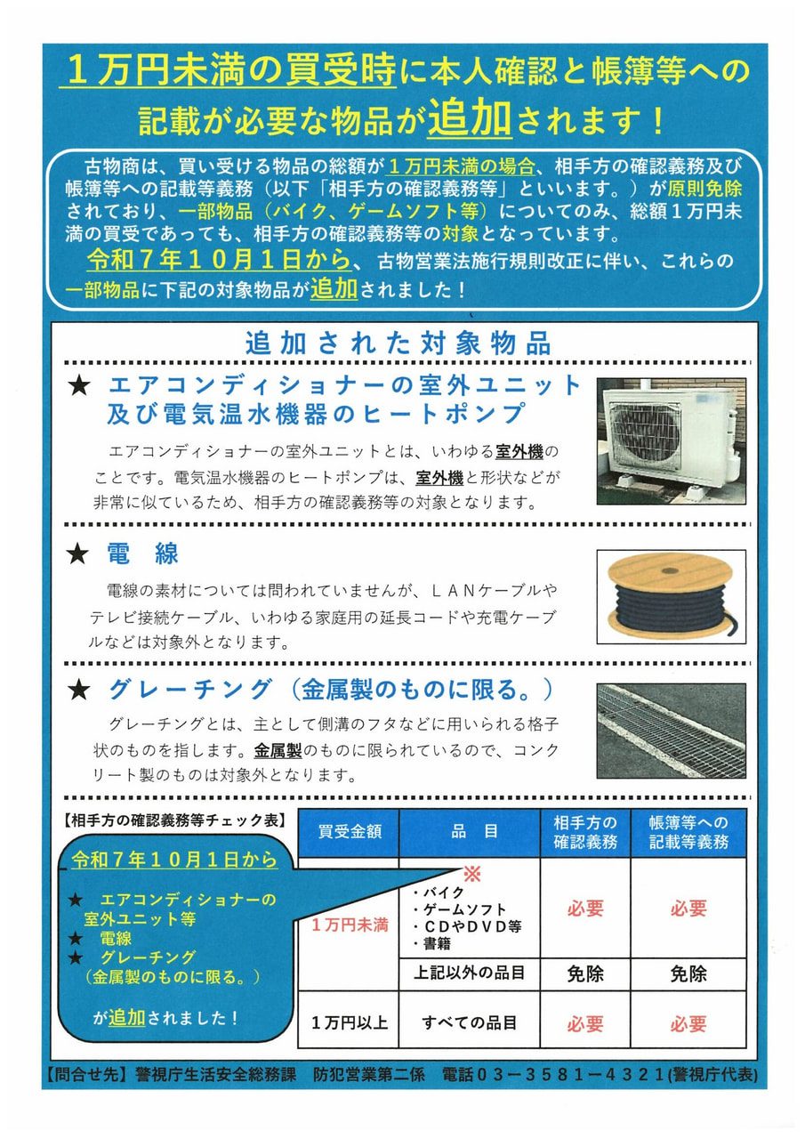 古物営業法施行規則が改正されました | 一般社団法人 東京古物商